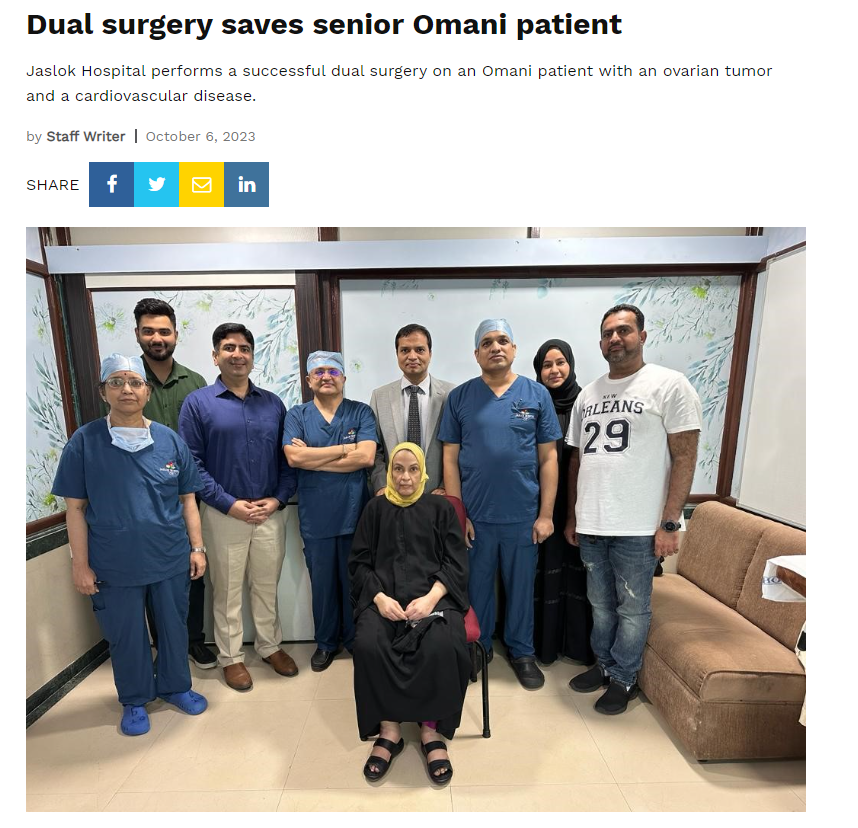 Dual Surgery Saves Senior Omani Patient - Dr Vishnu Agarawal - Mumbai - India - HR
